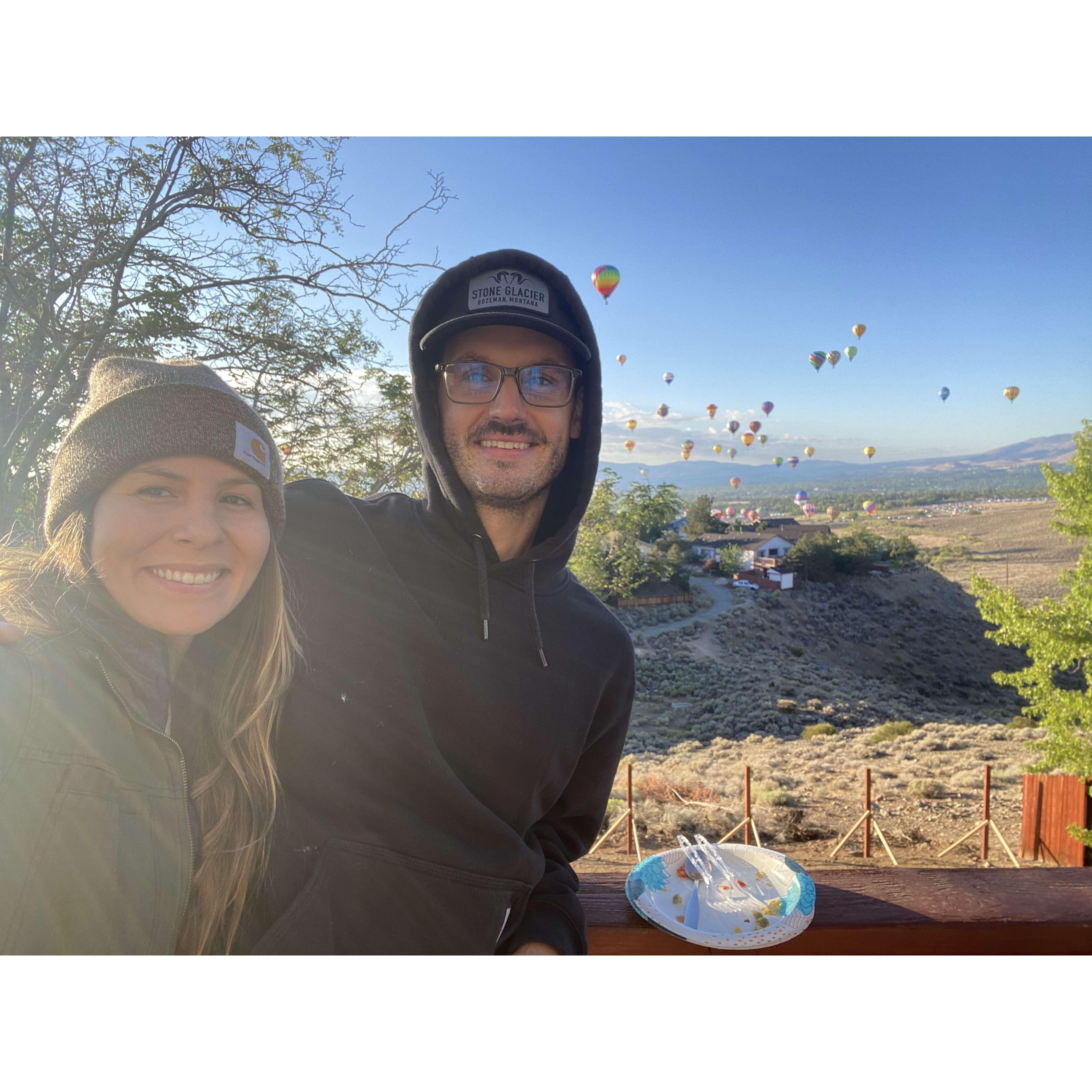 Watching hot air balloons in Reno with friends