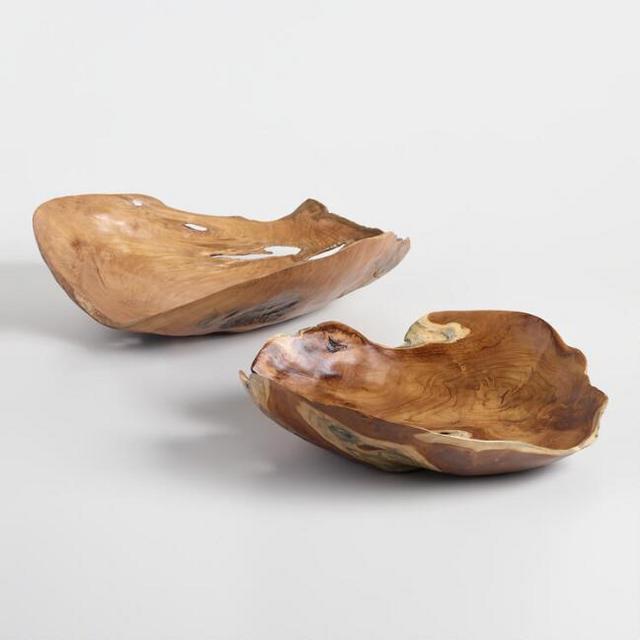Natural Teak Wood Bowls