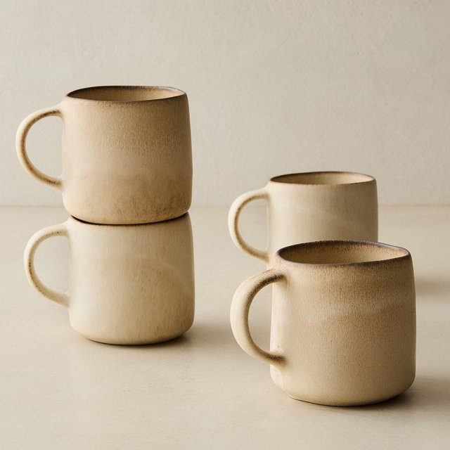 Aaron Probyn Kanto Handled Mug, Beige, Set of 4