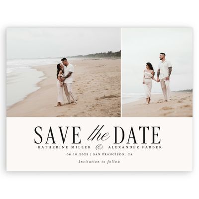 Beige Wedding Digital Save the Date - Dove Multiphoto