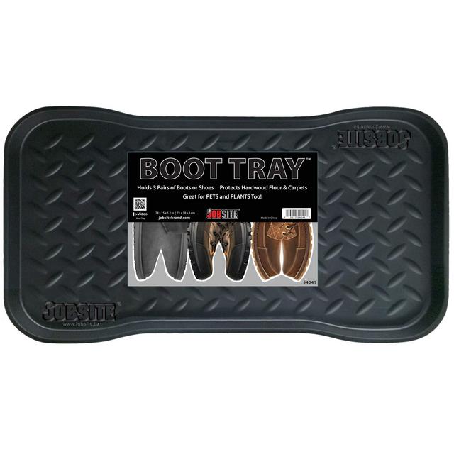 JobSite Heavy Duty Boot Tray, Multi-Purpose for Shoes, Pets, Garden - Mudroom, Entryway, Garage - Indoor or Outdoor - 15 x 28 Inch - 1 Pack