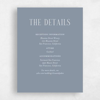 Dusty Blue Wedding Enclosure - Cole