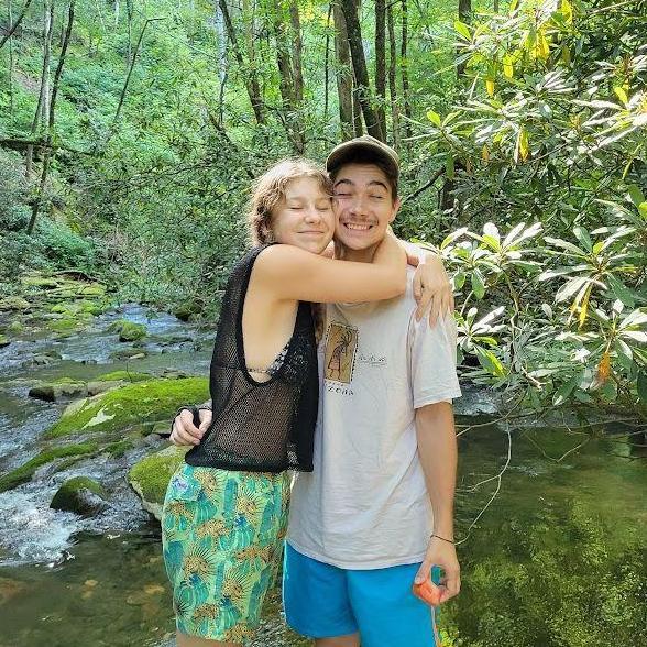 Can you tell we just ate sandwiches in a babbling brook?