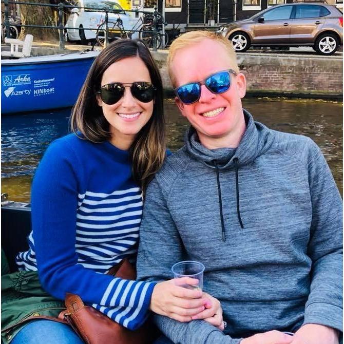 On a canal tour in Amsterdam. The couple who shot this photo was from Indiana- small world!