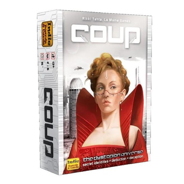 Coup Card Game by Indie Boards & Cards | Fast Bluffing and Social Deduction Strategy | Hidden Roles, Deception, and Player Interaction | Quick 15-Minute Game for 2–6 Players | Adults, Teens, Families