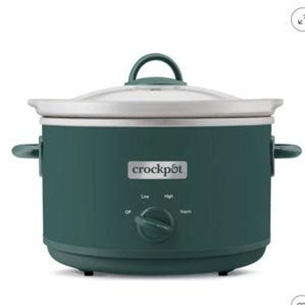 Crock-Pot 4.5qt Slow Cooker Ponderosa Green: Ceramic Stoneware, 3 Settings, Stay-Cool Handles, Dishwasher-Safe Parts