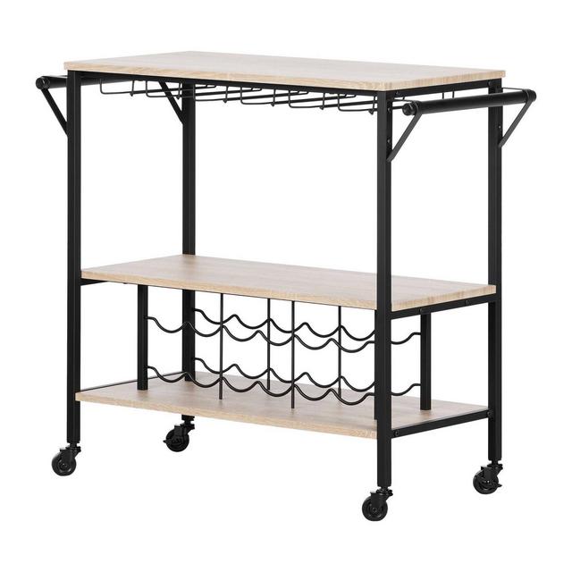Munich Bar Cart with Wine Rack White Oak Barrel - South Shore