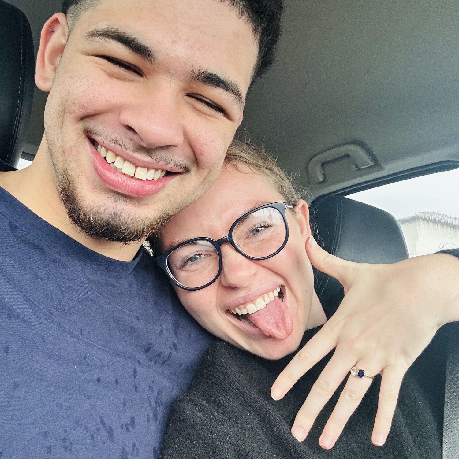 Got engaged the night before! Obviously super excited
