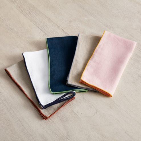 Contrast Trim Napkins - Set of 4