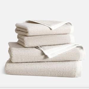 Brooklinen Plush Turkish Cotton Bath Towel Bundle - Striped Pebble