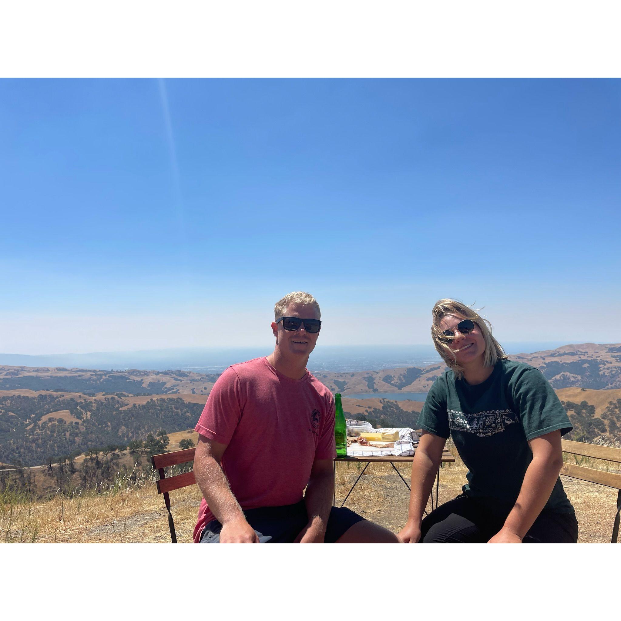 One of our first dates, a picnic at the Grimmer Ranch.