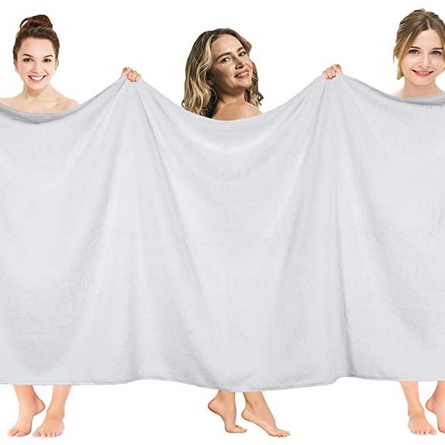 American Soft Linen 40x80 Inches Premium, Soft & Luxury 100% Ringspun Genuine Cotton 650 GSM Extra Large Jumbo Turkish Bath Towel for Maximum Softness & Absorbent [Worth $64.99] Bright White