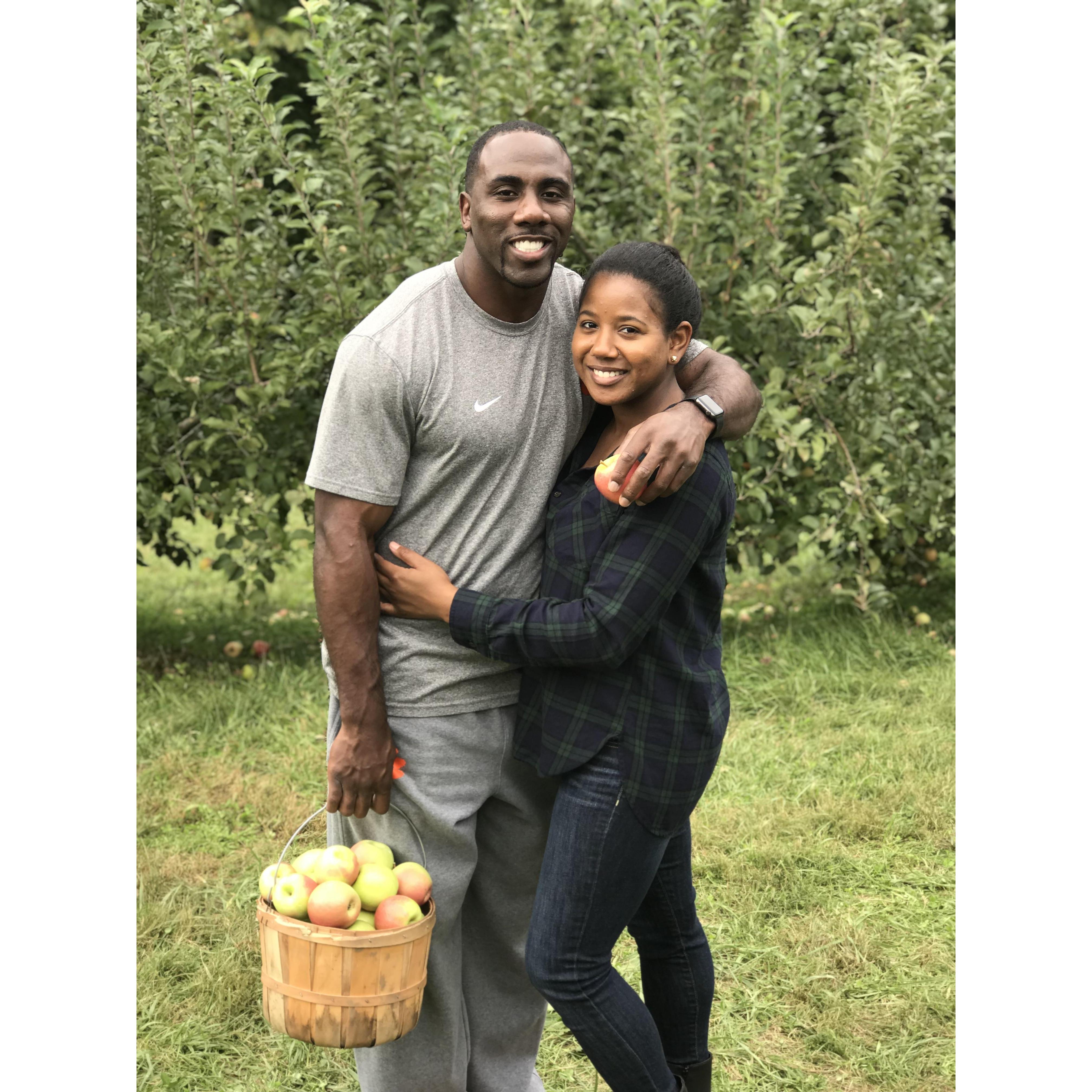 First time going apple picking together up in the Hendersonville,NC area.