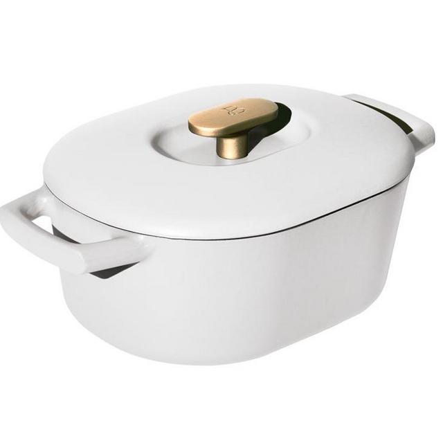 Beautiful 6QT Enamel Dutch Oven, White Icing by Drew Barrymore