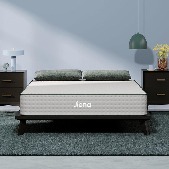 Siena 10” Queen Hybrid Firm Mattress - Memory Foam & Innerspring System - 180 Night Trial - Premium Pressure-Relieving Layers - 10 Year Warranty - Mattress in a Box - CertiPUR-US Certified