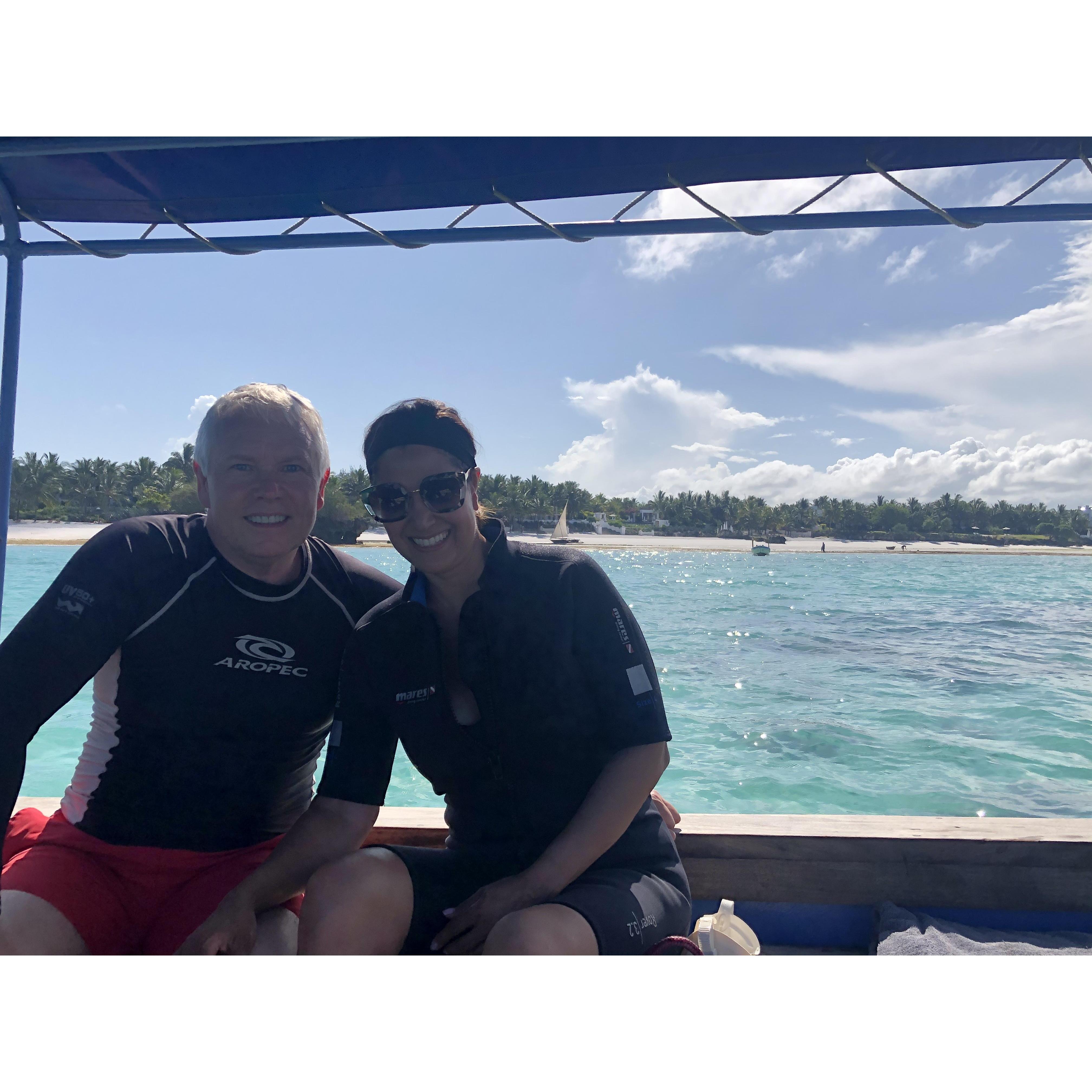 In between dives, off Pemba Island, Indian Ocean, Africa