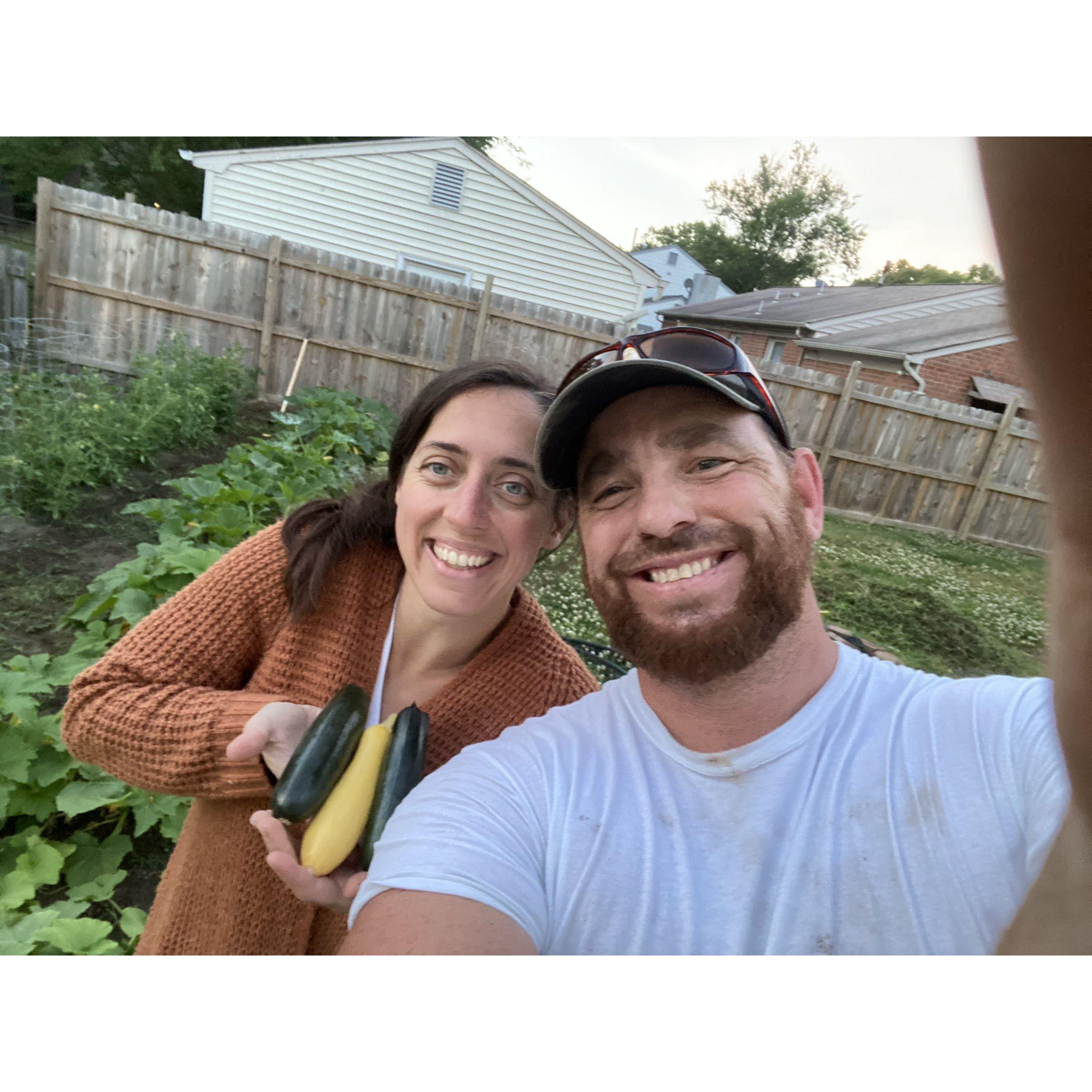 The harvest from our first garden together.