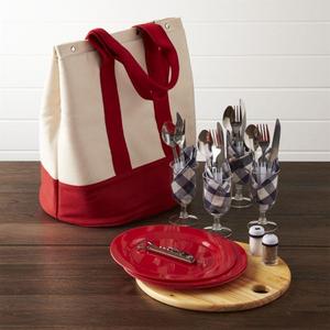 Outfitted Canvas Picnic Tote