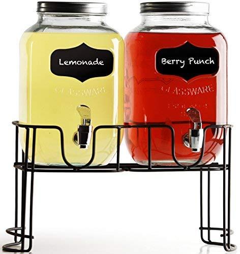 Circleware 92006 Double Chalkboard Beverage Dispensers 1 Gallon Yorkshire
