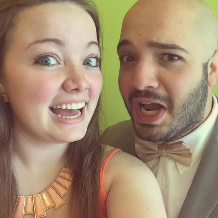 Fun photo we took right before attending our first wedding together!