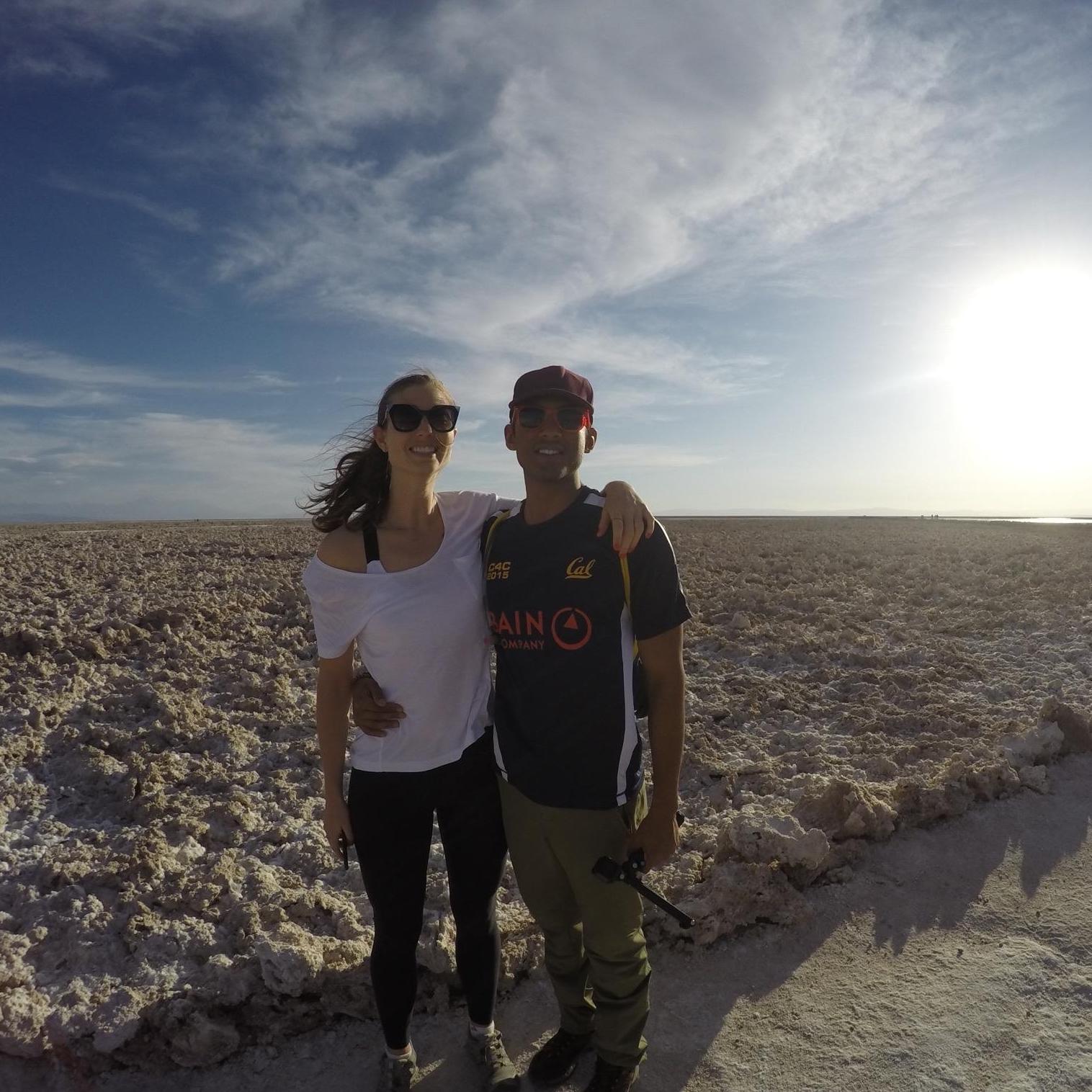 Salt flats in the Atacama desert in Chile - January 2016