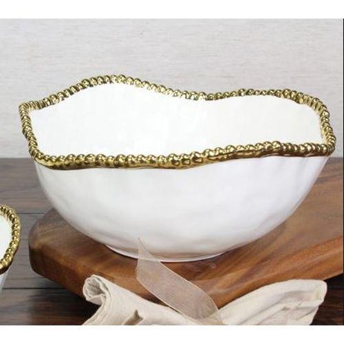 Pampa Bay Golden Salerno Porcelain Large Salad Bowl
