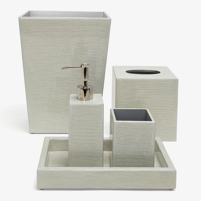 Mike + AllyGlossy Enamel Bath AccessoriesSilver