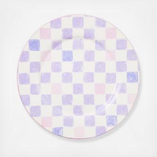 Check Stoneware Round Platter