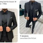 Men's Suit & Tie All Black