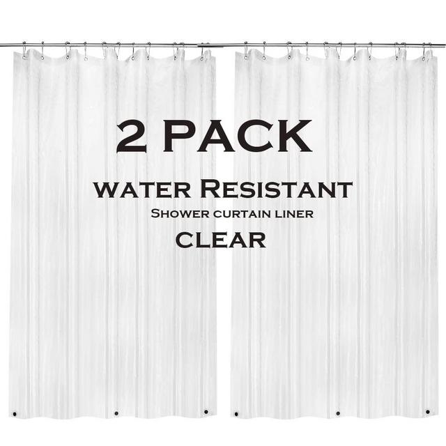 ZEMAHOME 2 Pack PEVA Plastic Shower Curtain Liner Premium Light Weight 72" x 72" Clear Bathroom Shower Showroom Curtain Liner with Rustproof Metal Gromments and Weighted Magnet