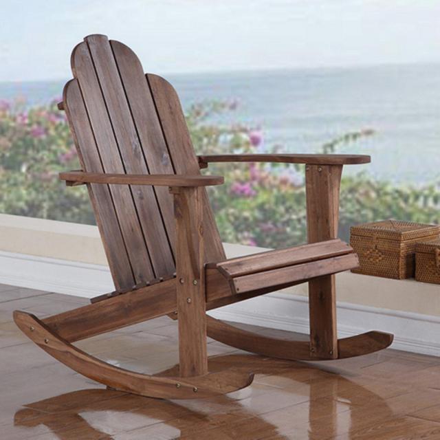 Linon Adirondack Rocker, Acorn Color, High Back 37 inches