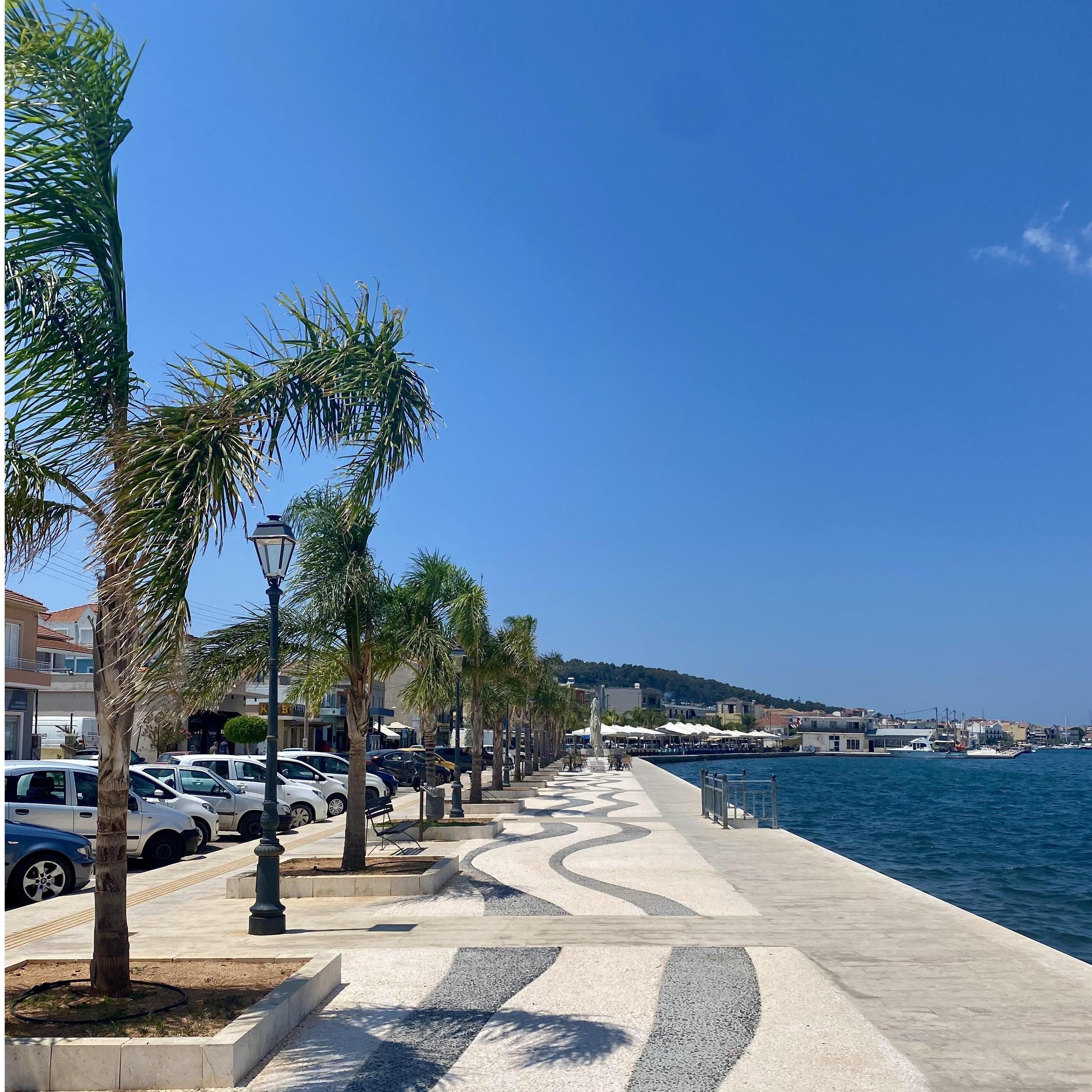 Take a walk in the capitol town, Argostoli.