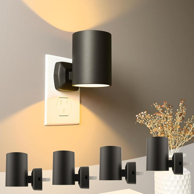Night Lights Plug into Wall: ETL Night Light Plug in - LED Dimmable Night Light Dusk to Dawn Light Sensor, Soft Warm 2700K, Adjustable Brightness, Wall Lights for Bedroom, Hallway, Stairs - 4 Pack