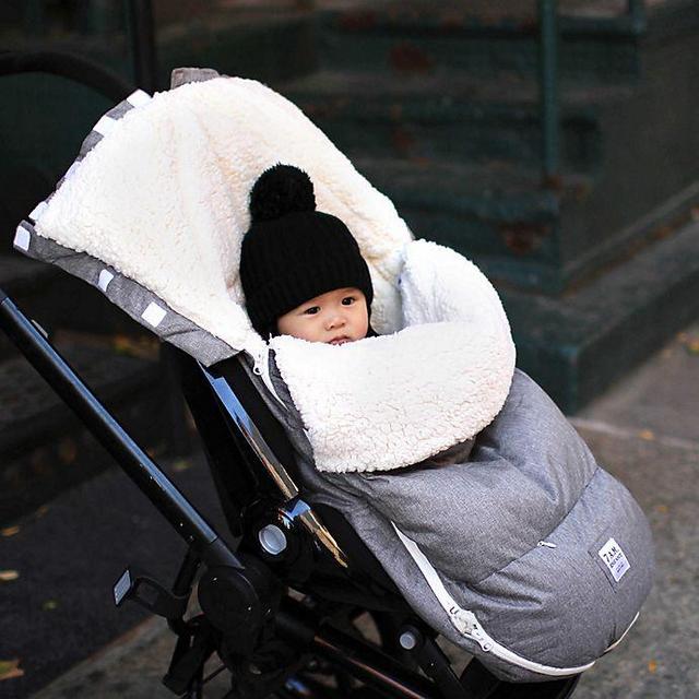 7AM Enfant Size 0-18M LambPOD Stroller & Car Seat Footmuff with Fleece Lining in Heather Grey