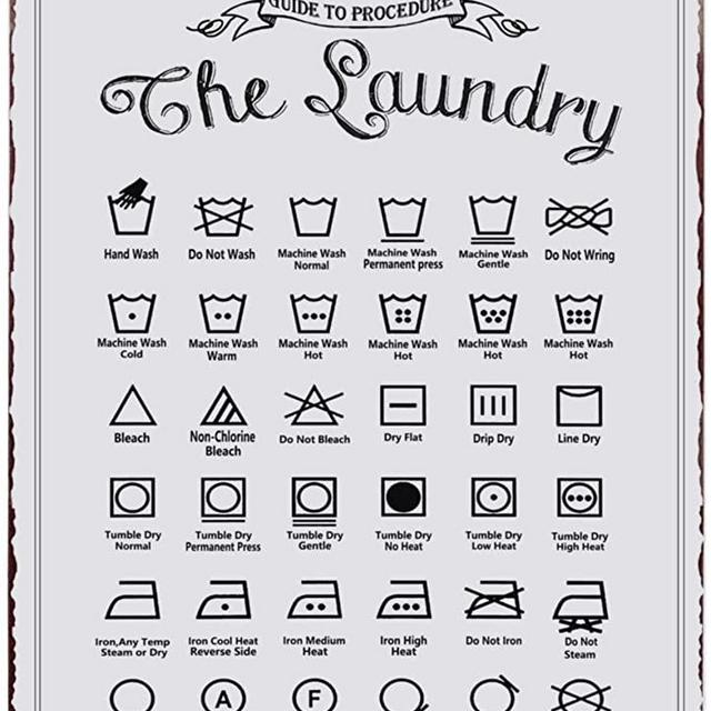 PXIYOU Rustic Guide to Procedure The Laundry Retro Vintage Tin Sign Country Home Decor for Laundry Room, Washroom, Bathroom 8X12Inch