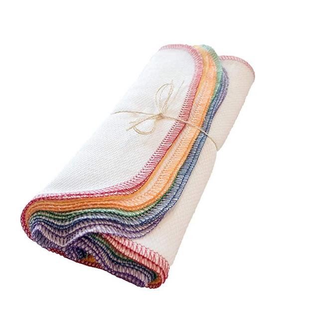 Rainbow Colored Bright White Birdseye Unpaper Towels