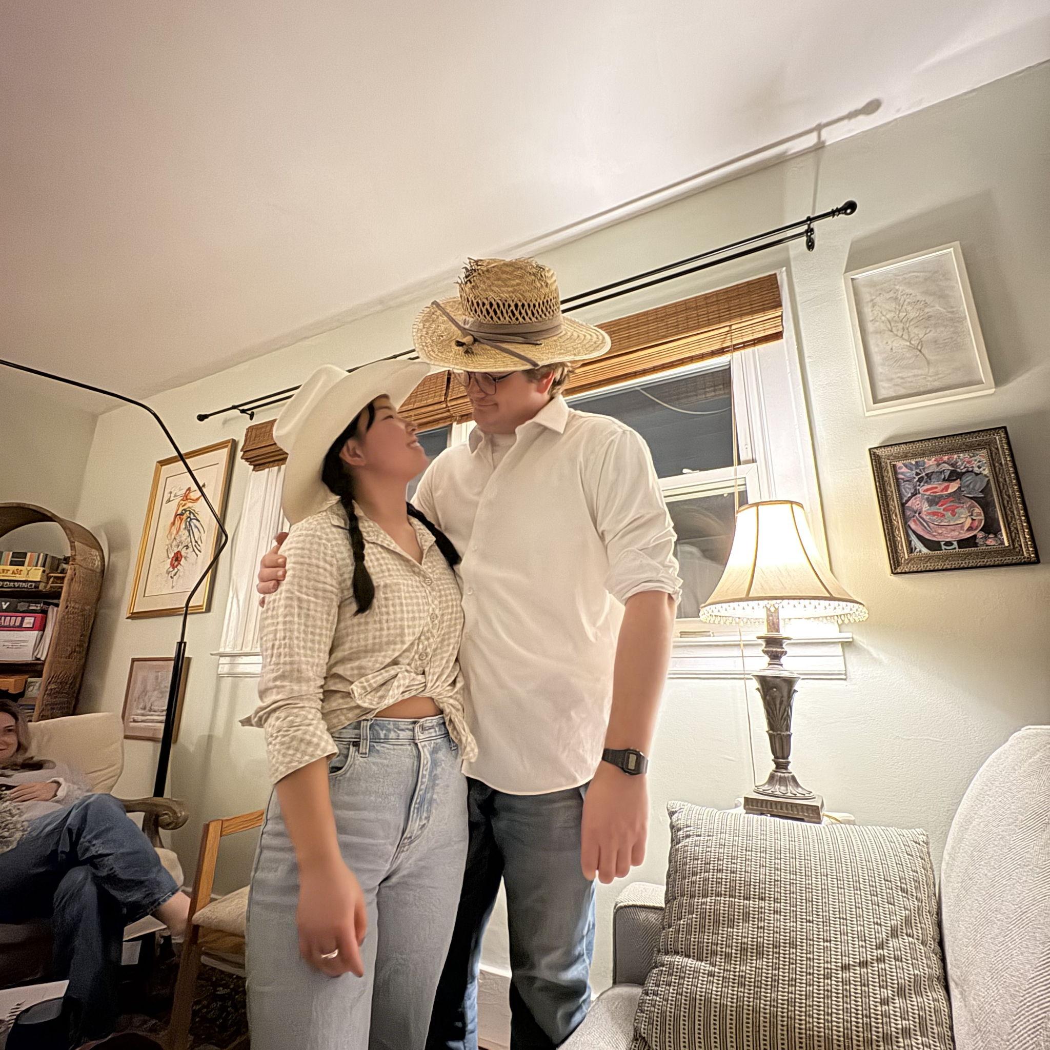 We got to play distant cousins during a murder mystery party at Alex's birthday last year!