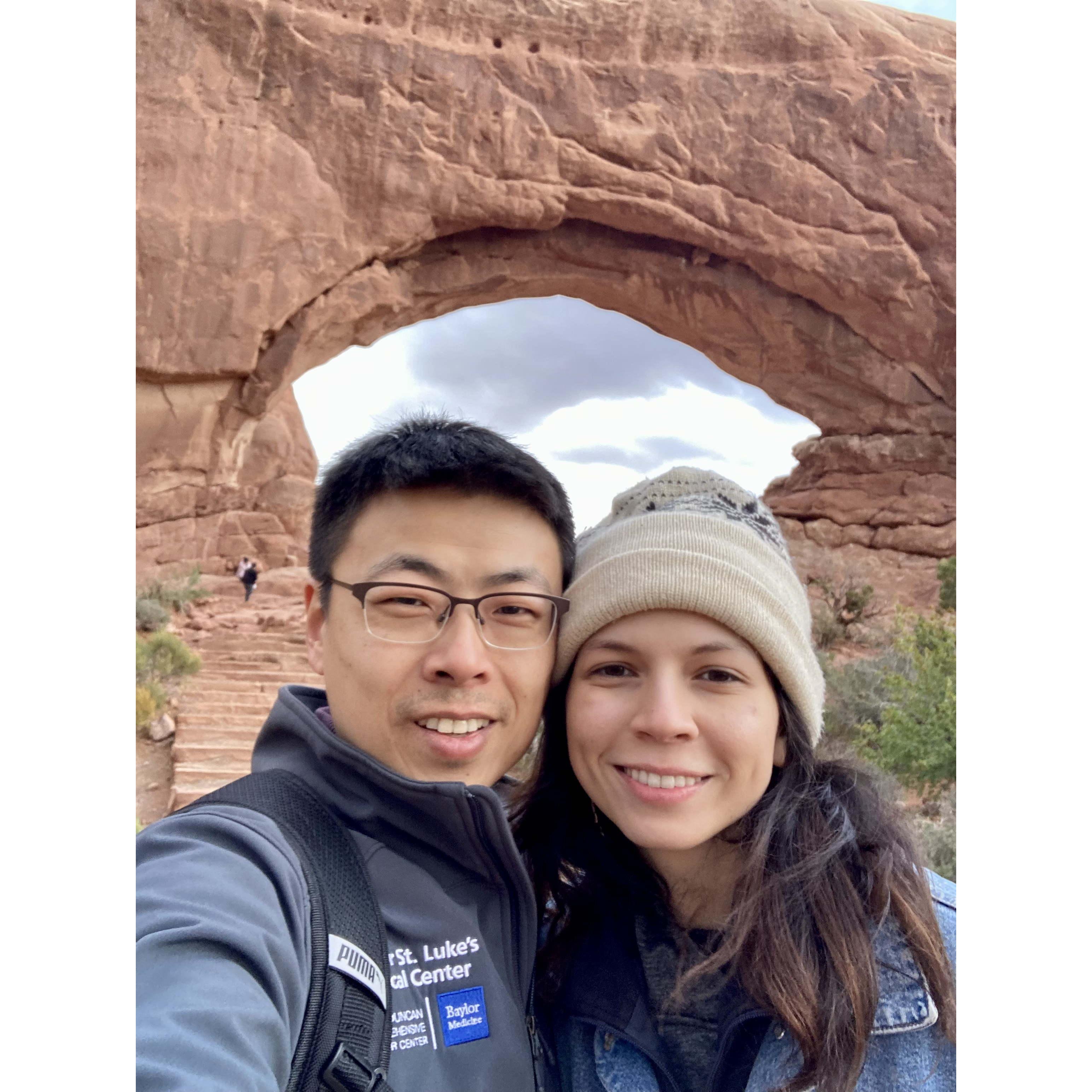 Posing at Arches National Park in Utah
