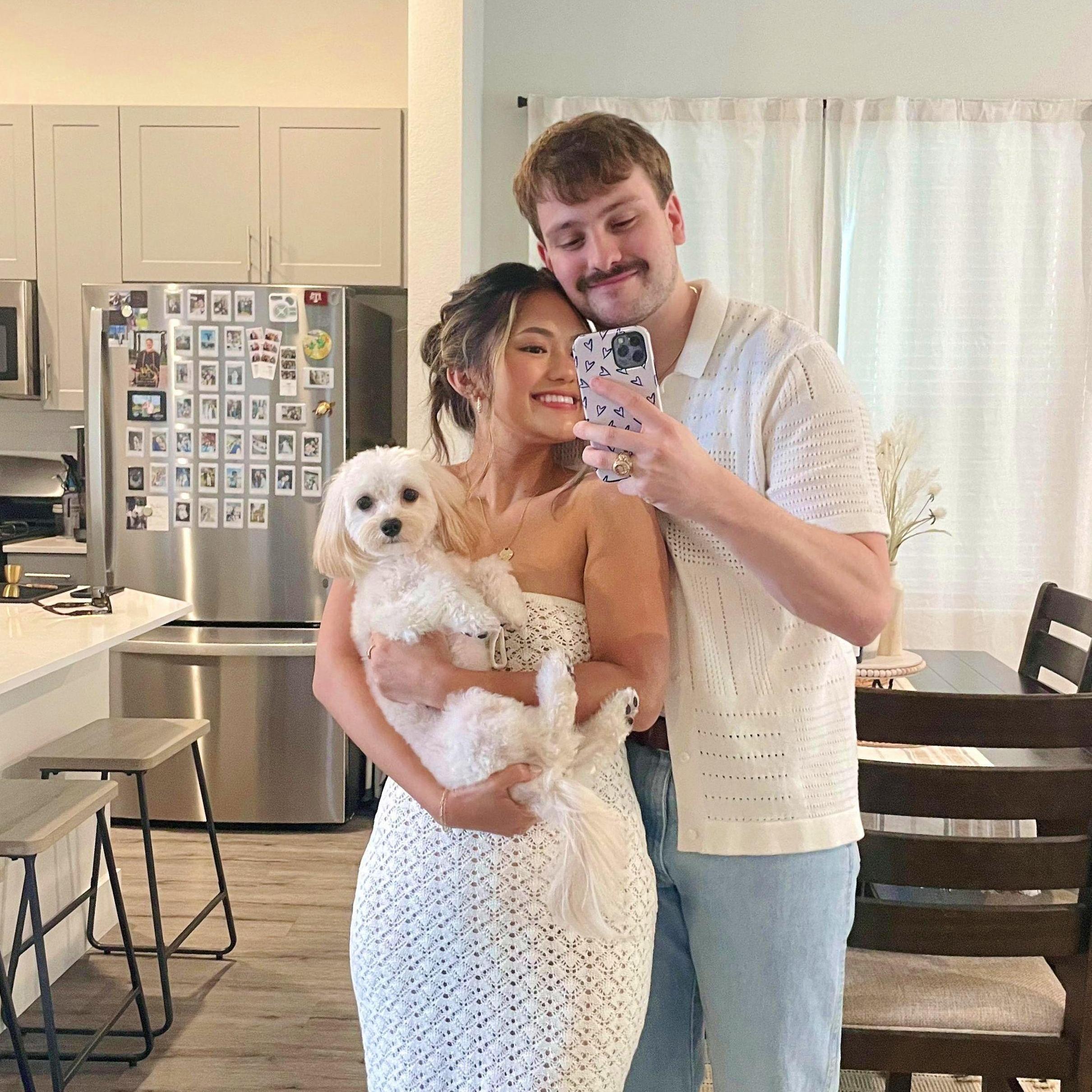 In our first home together with Finley!