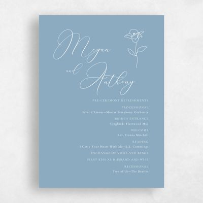 Dusty Blue Wedding Program - Belencito