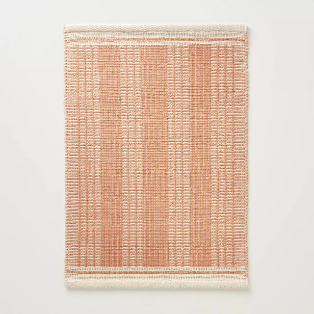 2'x3' Vertical Stripes Wool-Cotton Blend Accent Rug Blush/Cream - Hearth & Hand™ with Magnolia