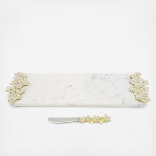 Cherry Blossom Cheese Board with Knife