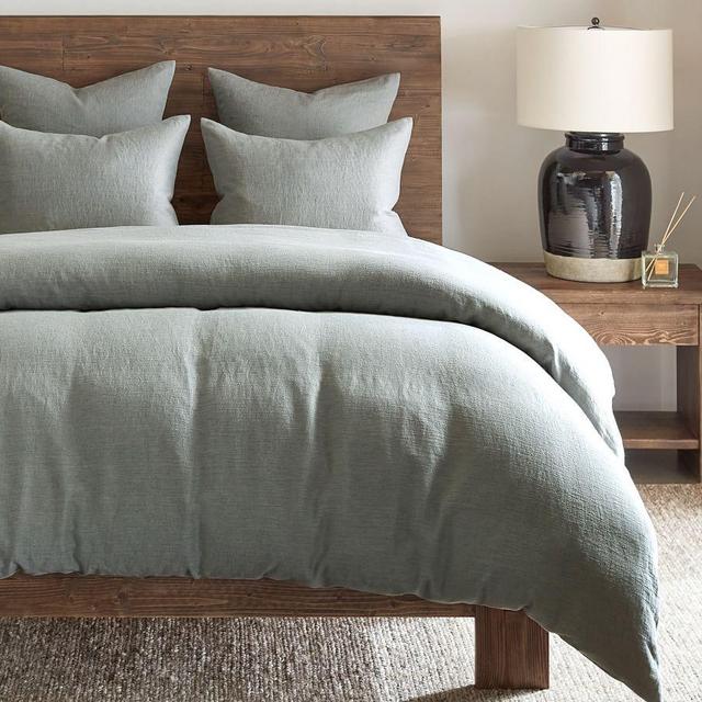 Blue Willow Linen/Cotton Twill Duvet Cover, King/Cal. King