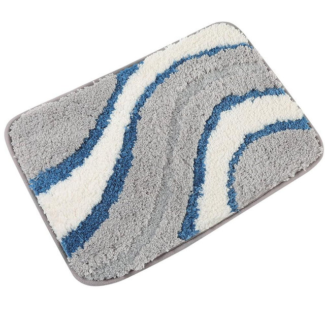 KAMA BRIDAL Microfiber Bath Mat Non-Slip Bathroom Floor Rugs Fast Water Absorbent Shower Mat Ultra Soft Bath Rug Anti-Slip Backing Machine Wash Grey 12x18
