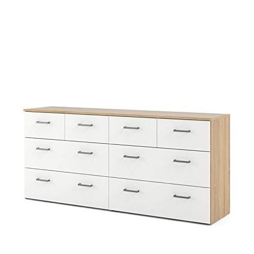 Tvilum 70406ak49 8 Drawer Double Dresser, Blanco