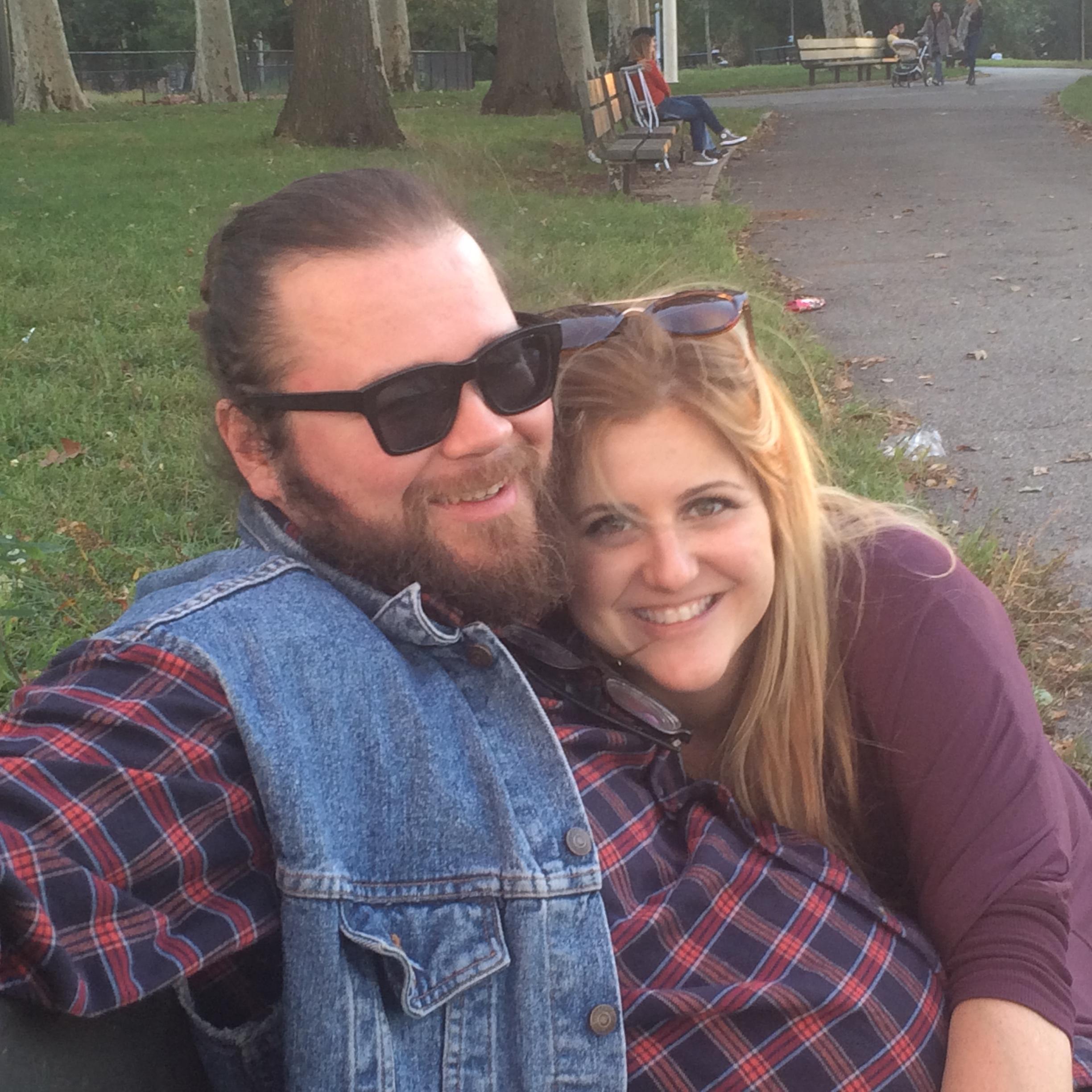 Snuggling in Astoria Park, one of our favorite places.