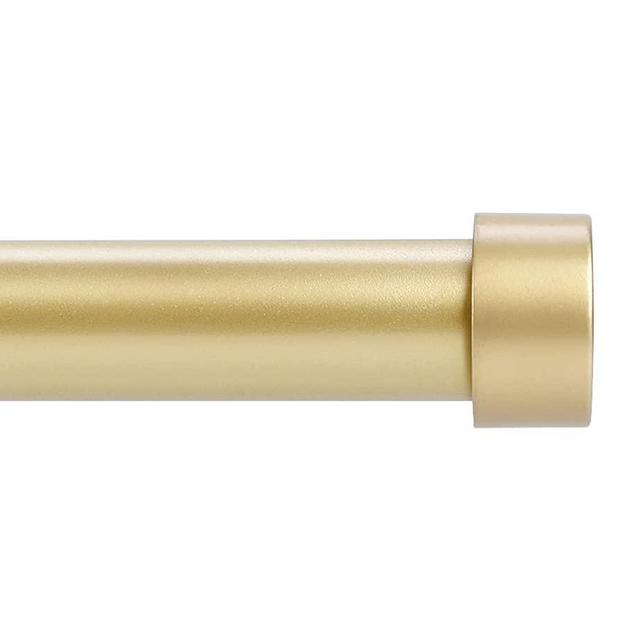 Gold Curtain Rods for Windows 28 to 48 Inch(2.3-4 Feet),1" Diameter Drapery Rods with Modern Style End Cap Finials,Size:18-45 Inch