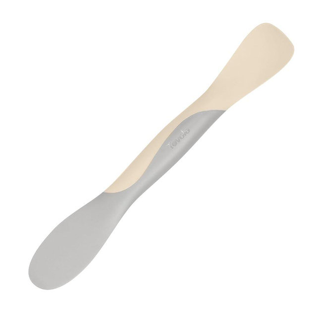 Tovolo Scoop and Spread Large Dual End Silicone Sandwich Spreader Tool with Nylon Handle, BPA Free Dishwasher Safe Silicone and Nylon Tool for Spreading and Scooping, Oatmeal and Oyster Gray