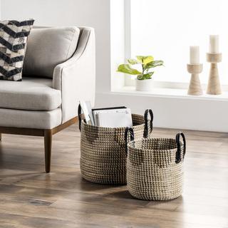 Venita 2-Piece Handwoven Seagrass Basket Set