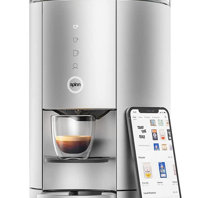 SPINN Coffee Maker Pro, Smart WiFi Automatic Coffee, Cold Brew & Espresso Machine Combo with Programmable Centrifugal Brewing and Grinder, Water Supply Line Compatible, No Refills Needed